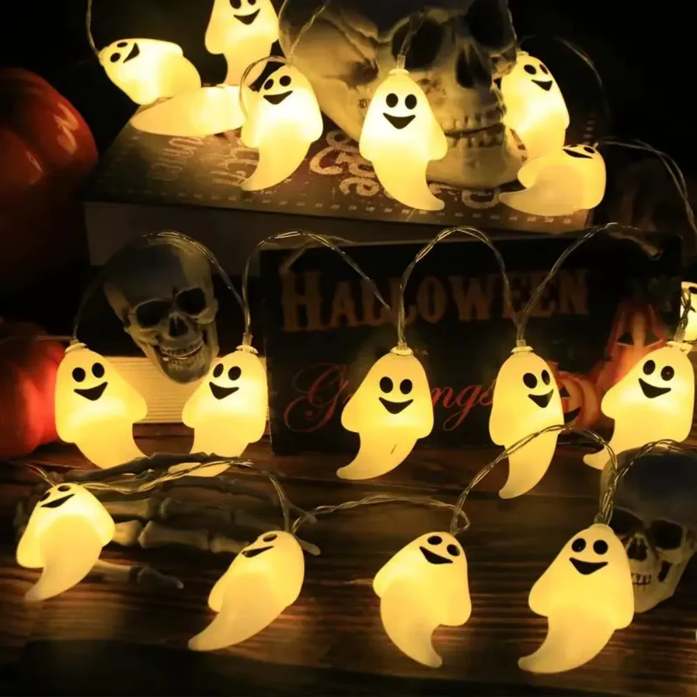 3M 20LED Halloween White Ghost Shaped LED String, USB Powered, Suitable For Indoor Holiday Party Decoration