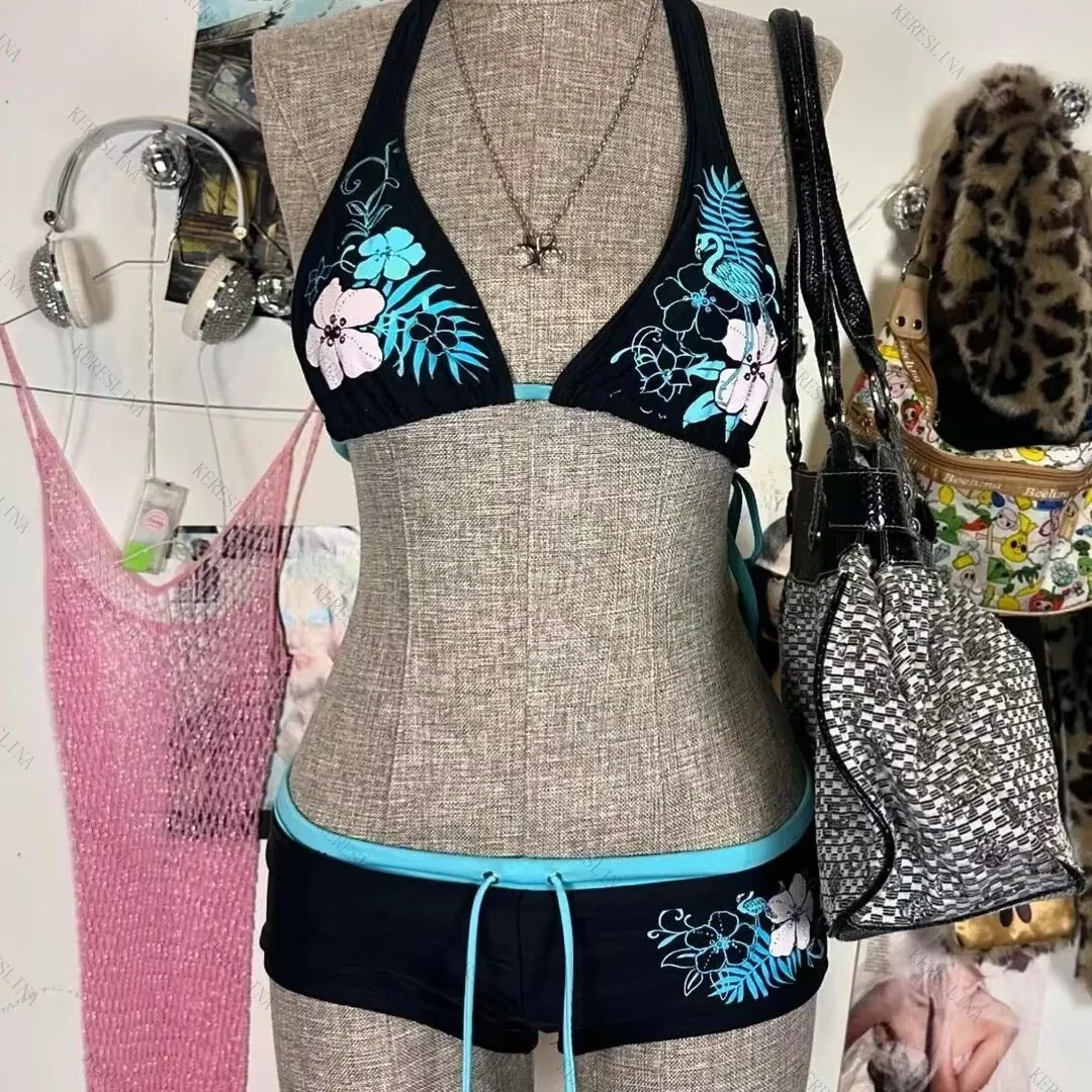 Women's Lace-Up Backless Two-Piece Bikini Set