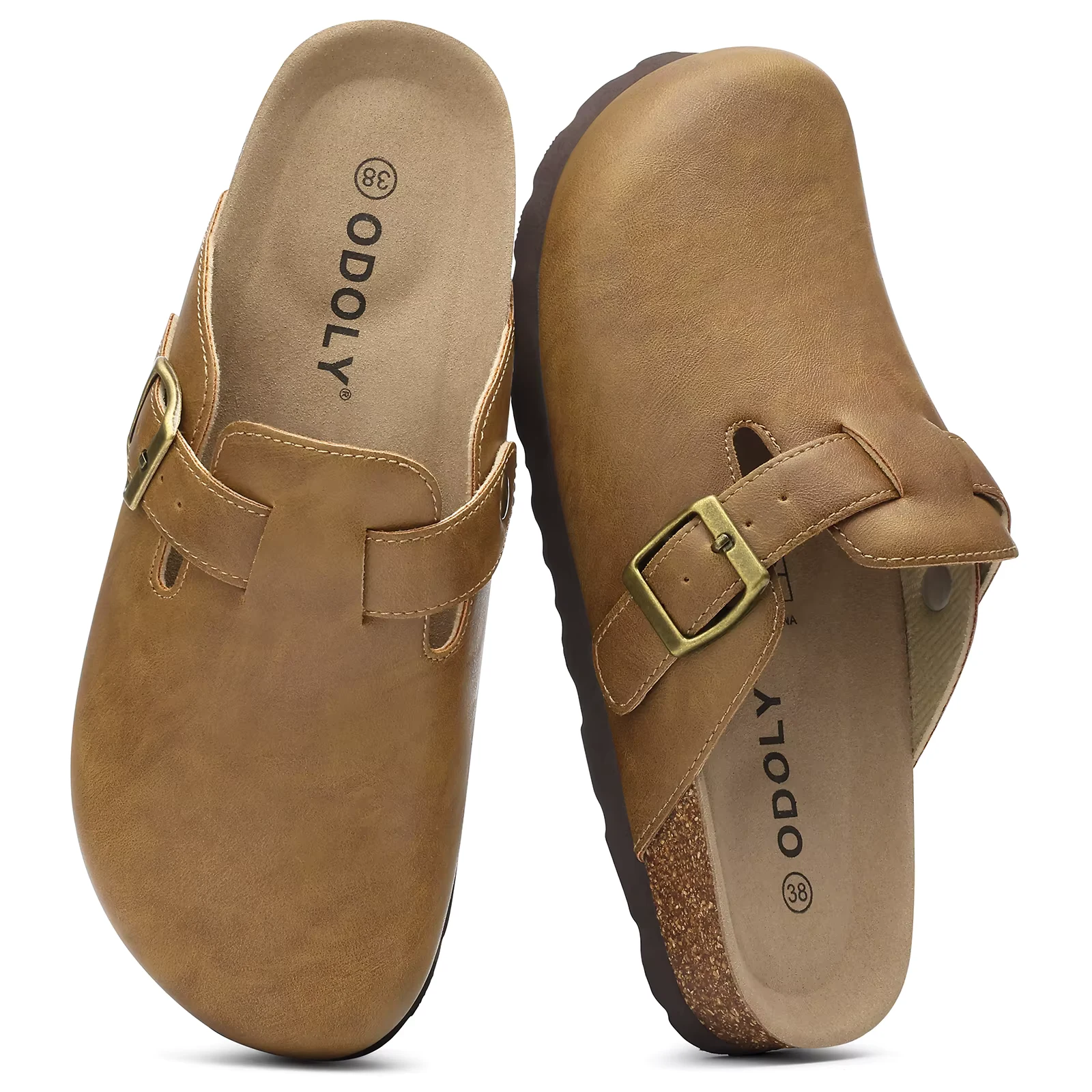 Comwarm Cork Footbed Mules For Women Men Anti-slip Potato Shoes Vegan Leather Clogs With Arch Support Casual New Cork Slippers
