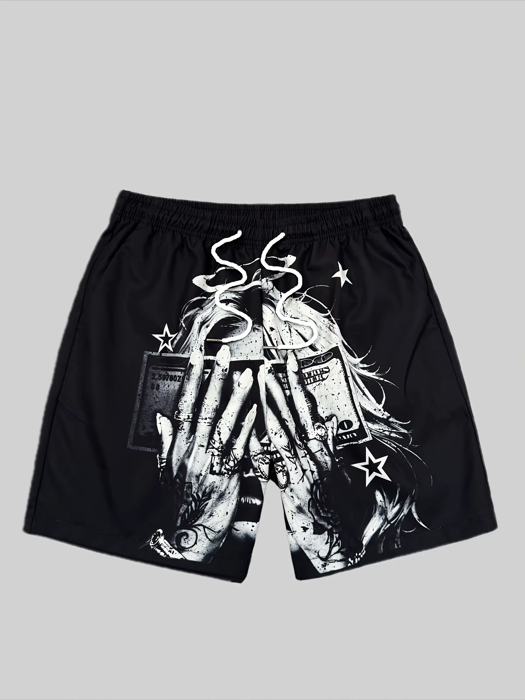 Fashion Trend Men's Printed Shorts Unique Artistic Design Pattern Shorts Athletic Breathable Outdoor Sports Training Shorts Moto