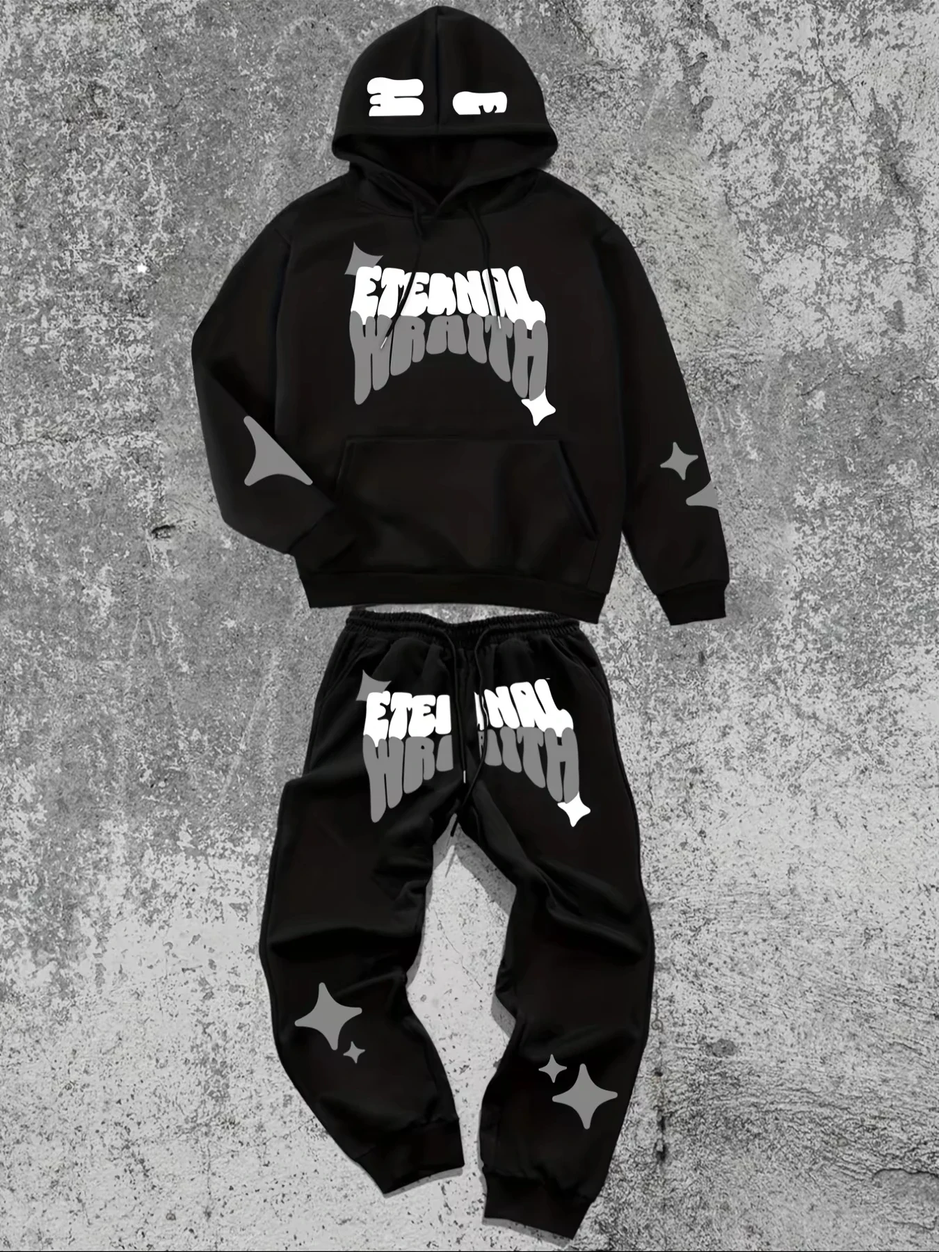 The 2026 Spring and Autumn new men's hoodie set is a casual and fashionable streetwear collection with letter prints