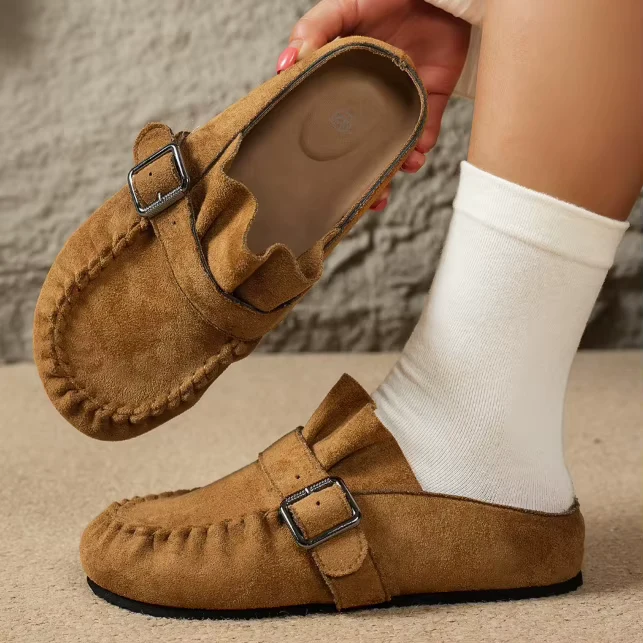 New Women Shoes Clogs for Women Fashion Cork Suede Mules Slippers Classic Cork Antislip for Outdoor Slippers with Arch Support