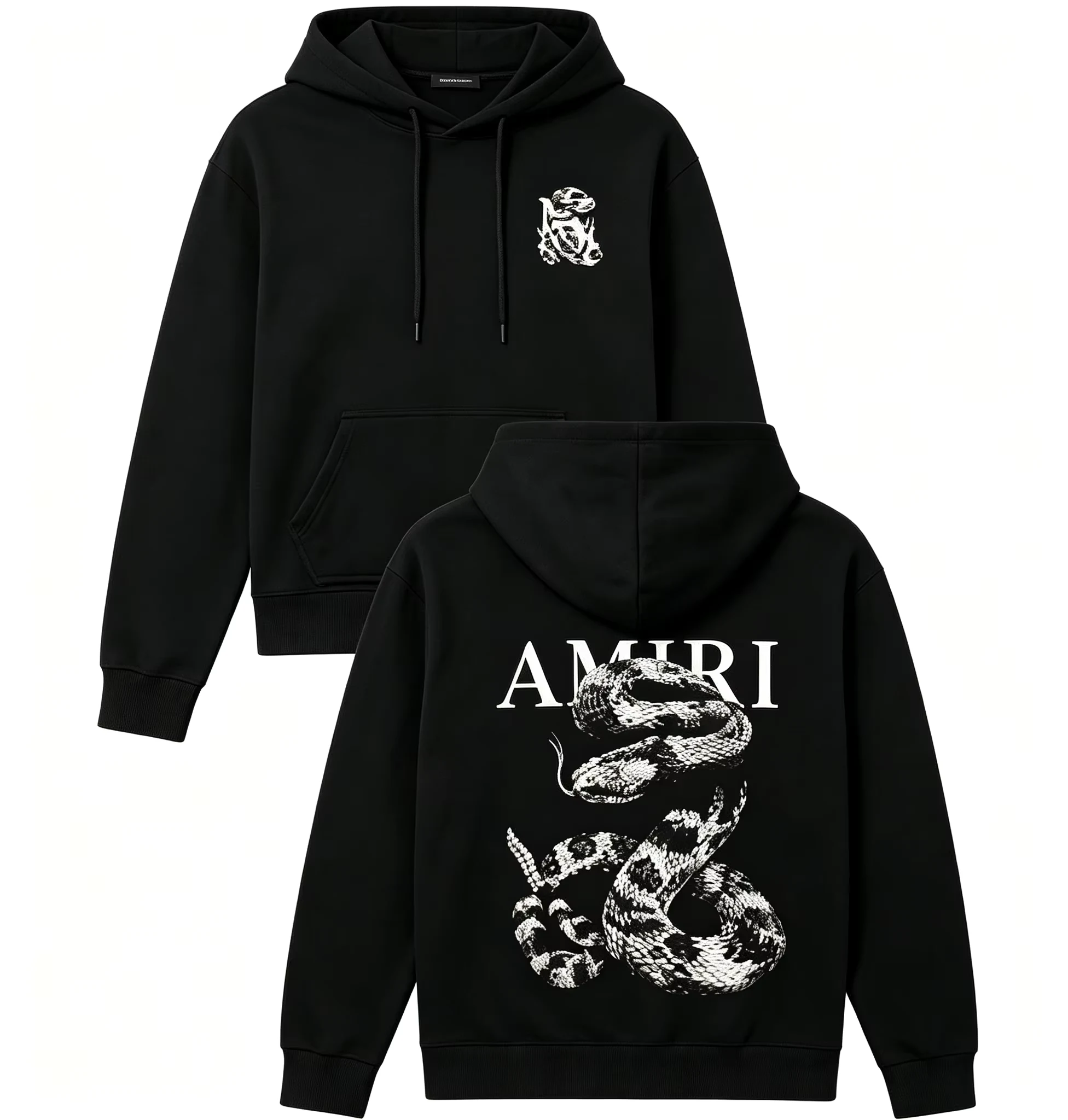Snake Graphic Loose hoodies Light Luxury Trendy Short - Sleeve Unisex Versatile Casual Wear graphic sweatshitr pro choice Tops