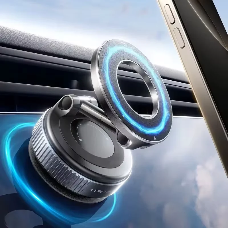 Vacuum Magnet Bracket Upgraded Version Multi-angles Adjustment Strong Magnetic Suck Design Foldable Car Navigation Phone Holder
