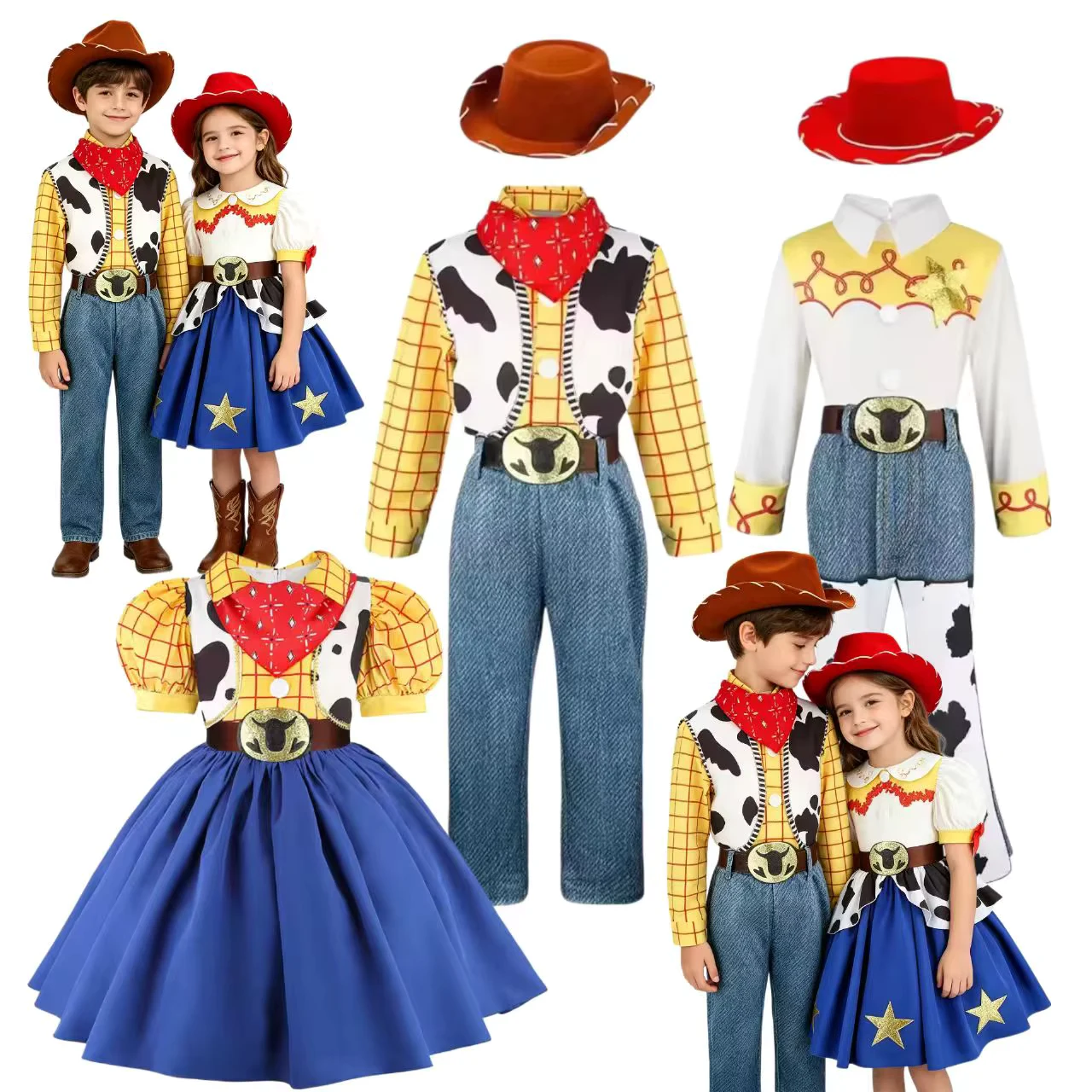 Western Cowboy Toy Woody Story Cosplay Costume Halloween Carnival Party Stage Performance Roleplay Fantasia Suit Boys Girls Coup