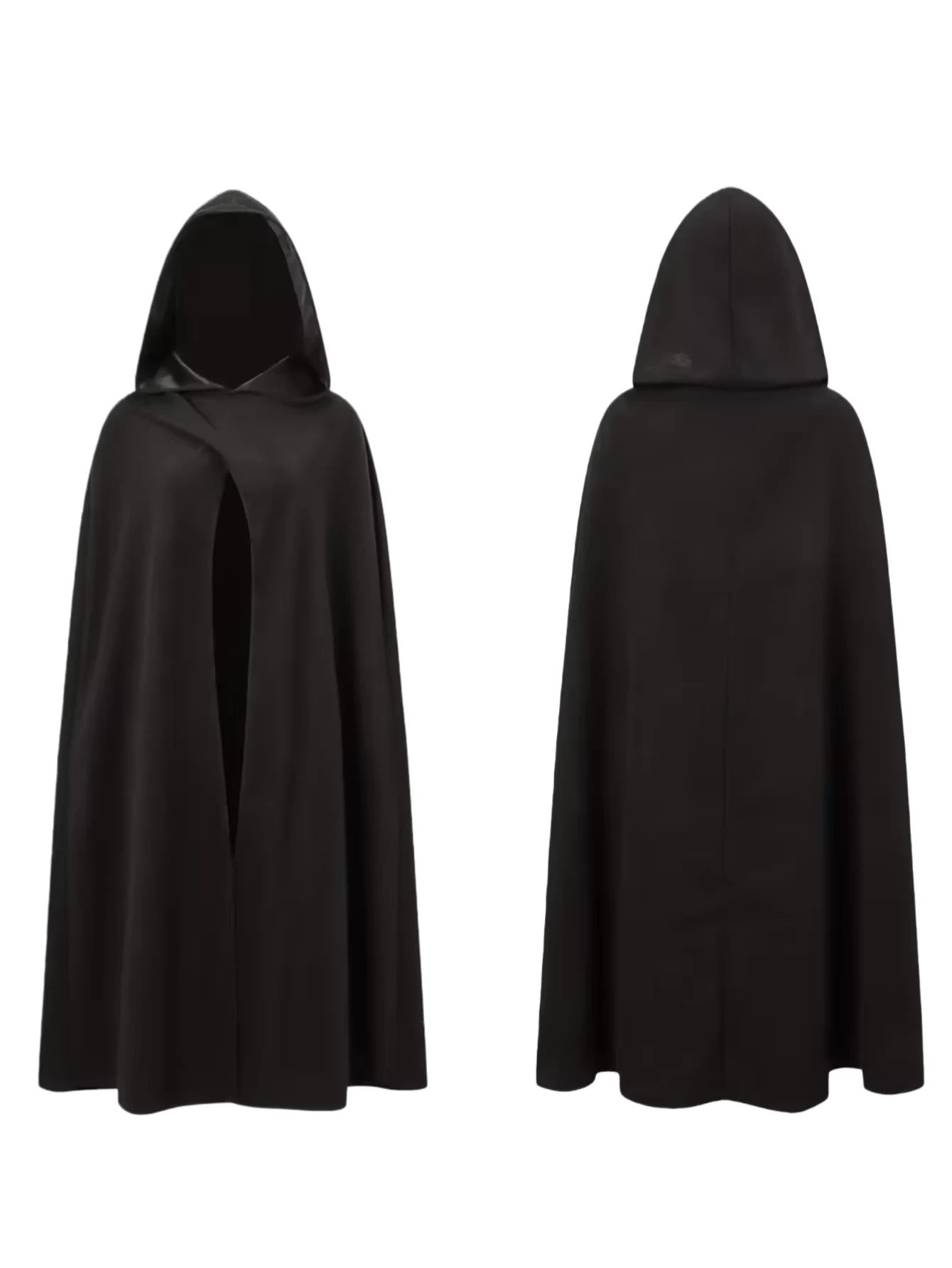 New Halloween Costume Cloak, Fleece Hooded Halloween Cape, Retro Asymmetrical Design Role Play Coat, Party Outfit, Autumn & Winter Clothing Accessory, Cosplay Costume
