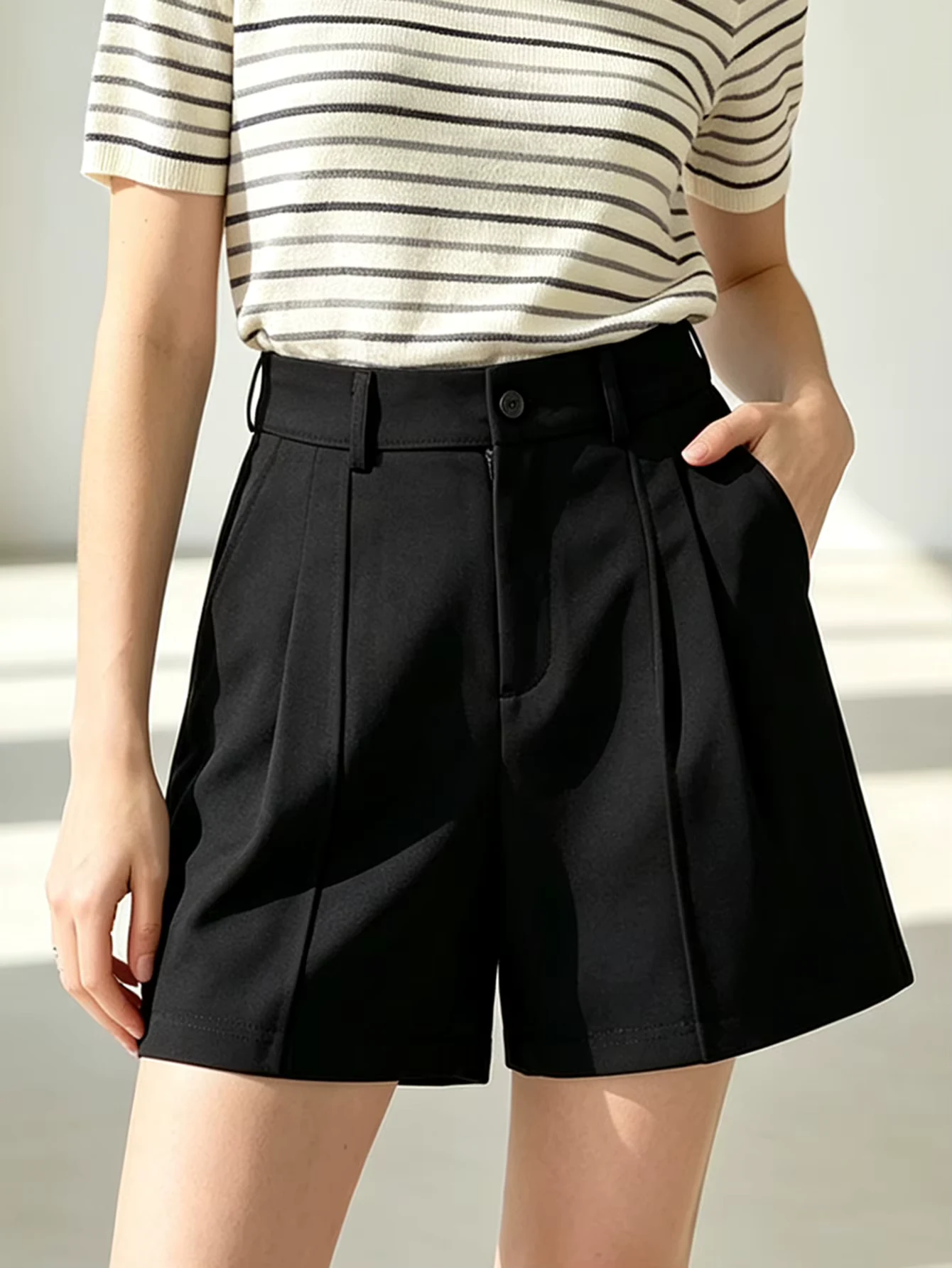 Shorts for Women Trendy Business Casual High Waisted Short with Pockets