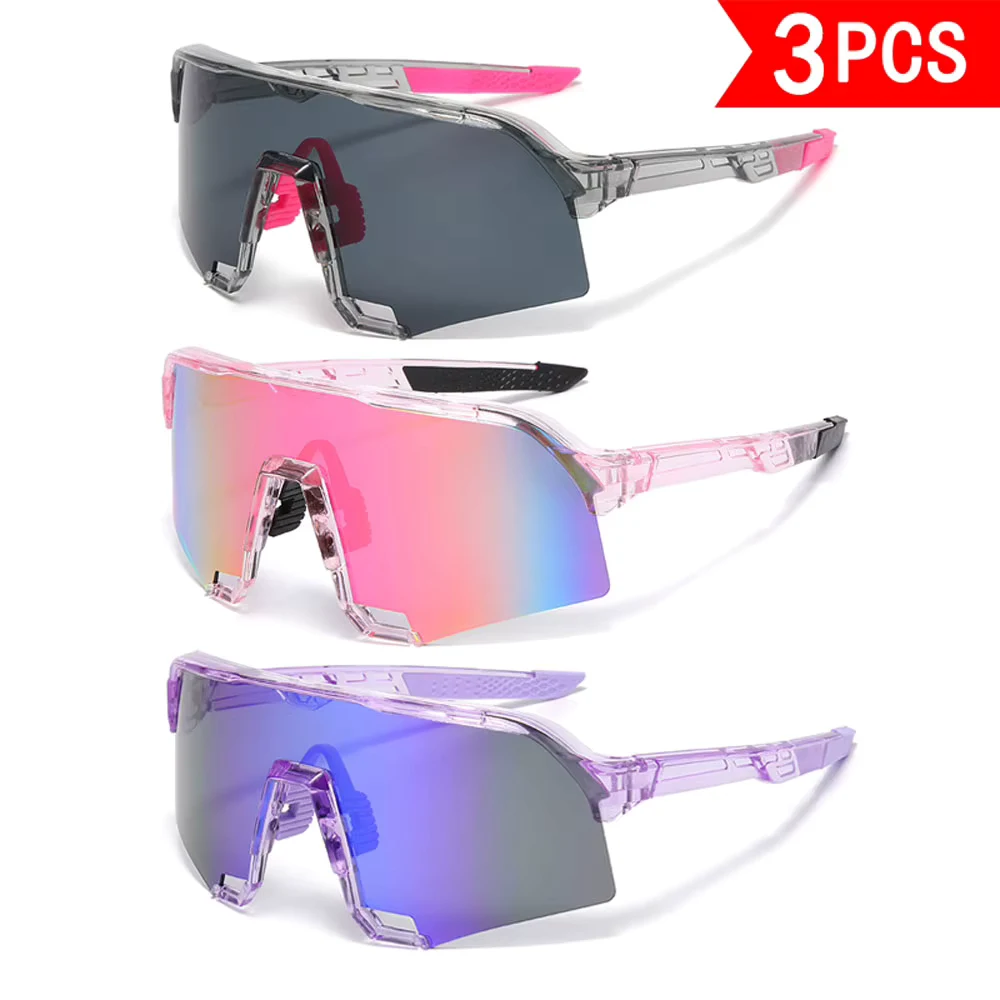 3-Piece Set of New Trendy Large-Frame Glasses with High-Definition True Film Lenses, Fashionable Dreamy Color Combinations, Unisex Style, Suitable for Various Occasions