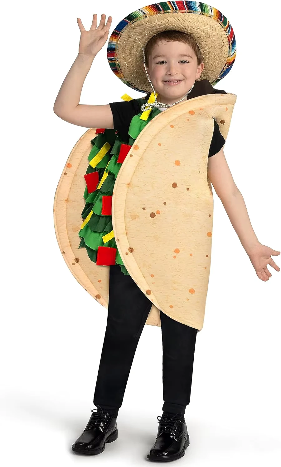Spooktacular Creations Halloween Taco Costume Toddler Unisex Outfit Food Costume for Kids Child Boys and Girls Halloween Dress up Cosplay Party(4-7yr)