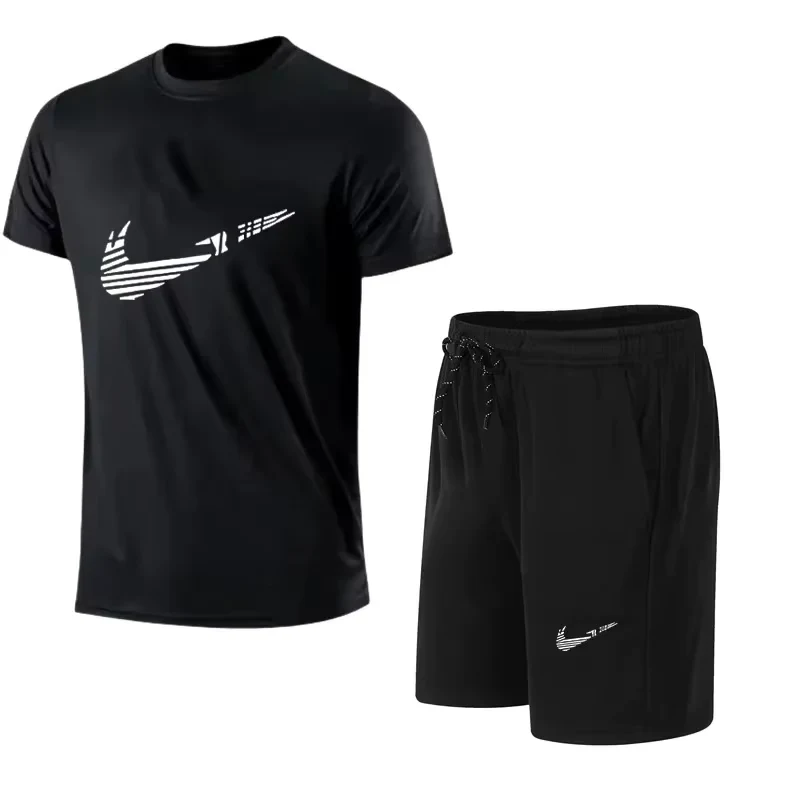 2025 Summer Fashion Men's Tracksuit T-shirt Shorts Set Leisure Short Sleeve Set Jogging Gym Suit Brand Clothing