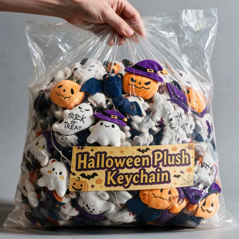 Funny Halloween Plush Keychain Pumpkin Head Kawaii Cartoon Plush Pendant Decoration Soft Furry Bag Pendant Gift Giving