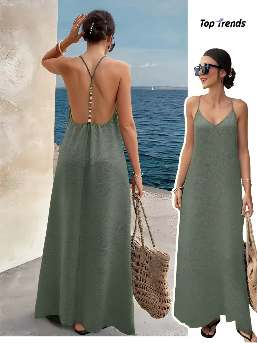 Women's Strapless Backless Maxi Dress
