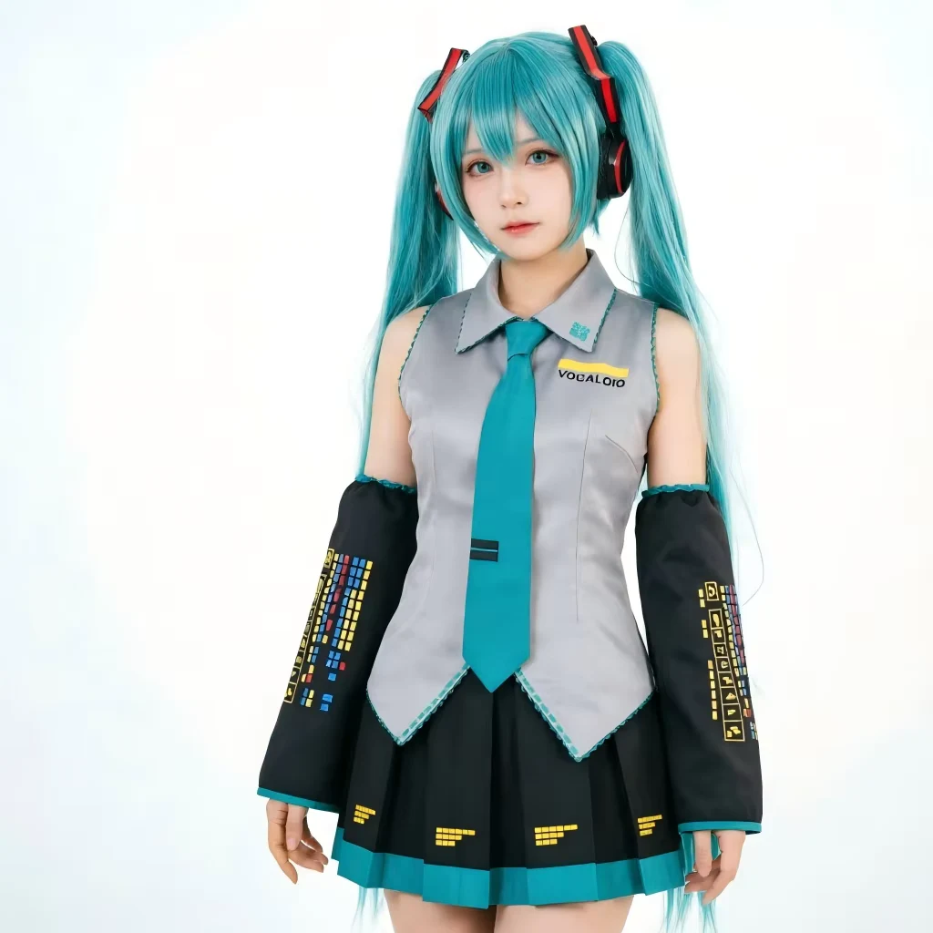 Anime Character Performance Clothes MIKU Anime Clothes Cosplay Clothes JK Skirt Same Suit Wig Accessories Halloween