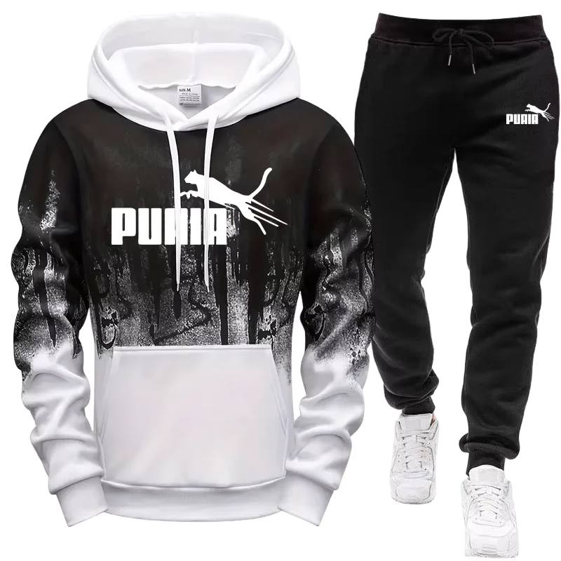 Hooded Sweatshirt and Sweatpants Outdoor Sports Jogger Suit Men's Set/Hoodie/Pants Autumn Winter Daily Casual Fashion Sportswear