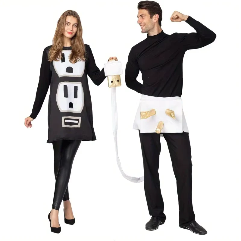 Spooktacular Creations Plug and Socket Halloween Costume Adult, Plug and Outlet Couples Costume USB Costume