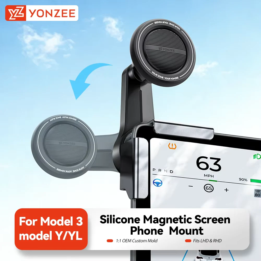 YZ for Tesla Model Y/YL Juniper 3 Highland Screen Car Phone Holder 15W Wireless Charger Magnetic Holder for All Phone Accessory