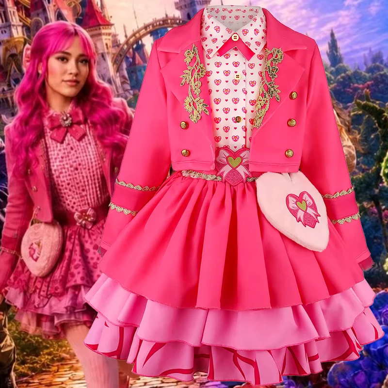 Halloween 2026 European and American Descendants Movie Same Cosplay Dress Jumpsuit Sweet and Cute Pink Performance Suit