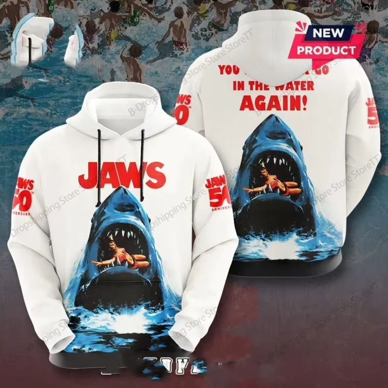 Men Hoodies Jaws Horror Film 3d Print Hoodie Men Women Fashion Hoodies Casual Hoodie Sweatshirt Shark Coat Sudadera Men Clothing