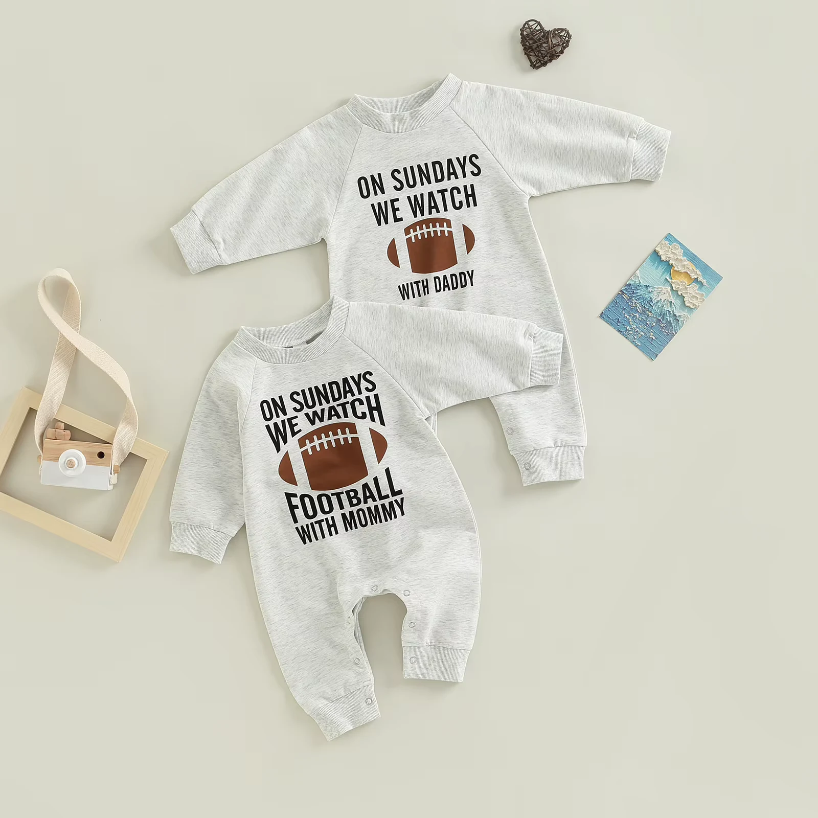 Citgeett Autumn Infant Baby Girls Boys Spring Jumpsuit Cartoon Letter Print Long Sleeve Full Length Romper Fall Clothes