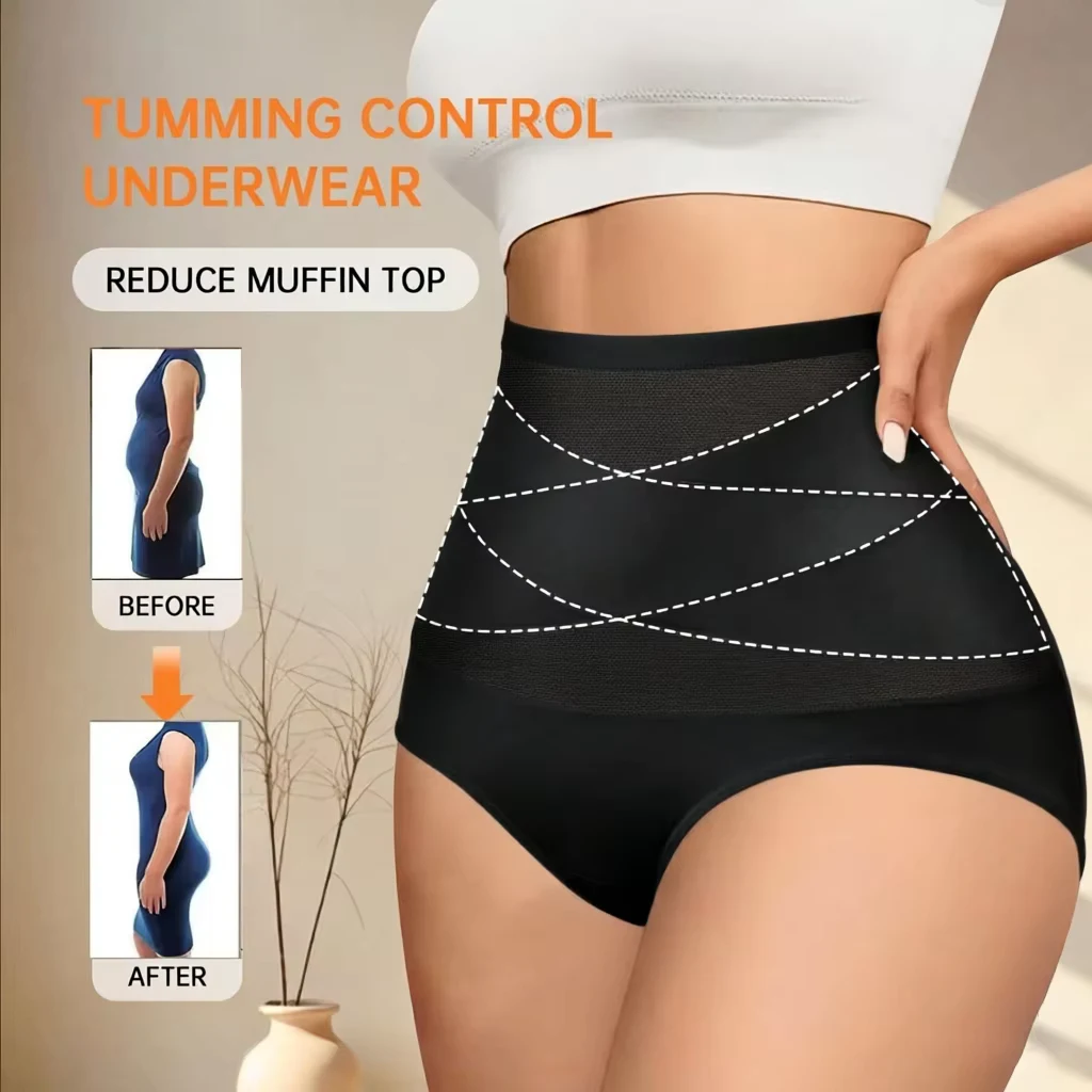 `6Pcs Women Plus Size Postpartum High‑Waist Mesh Spliced Briefs, Gentle Tummy Compression Breathable Elastic Triangle Panties Daily Wear Intimates Underwear`
