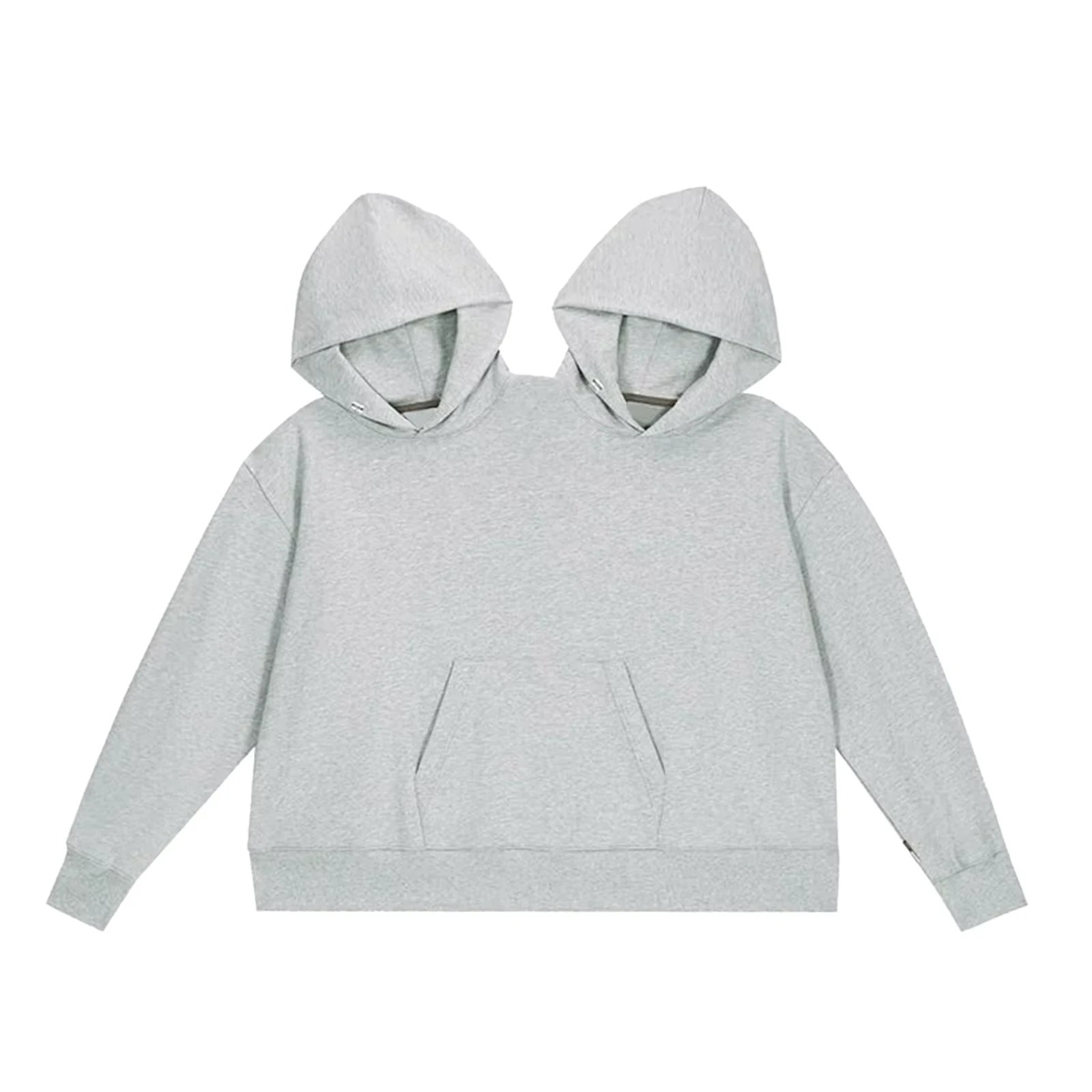 Mens Womens Two Person Ugly Hoodie Intimate Loose Solid Sweatshirt One-Piece Couples Pullover Holiday Party Jumpers Tops