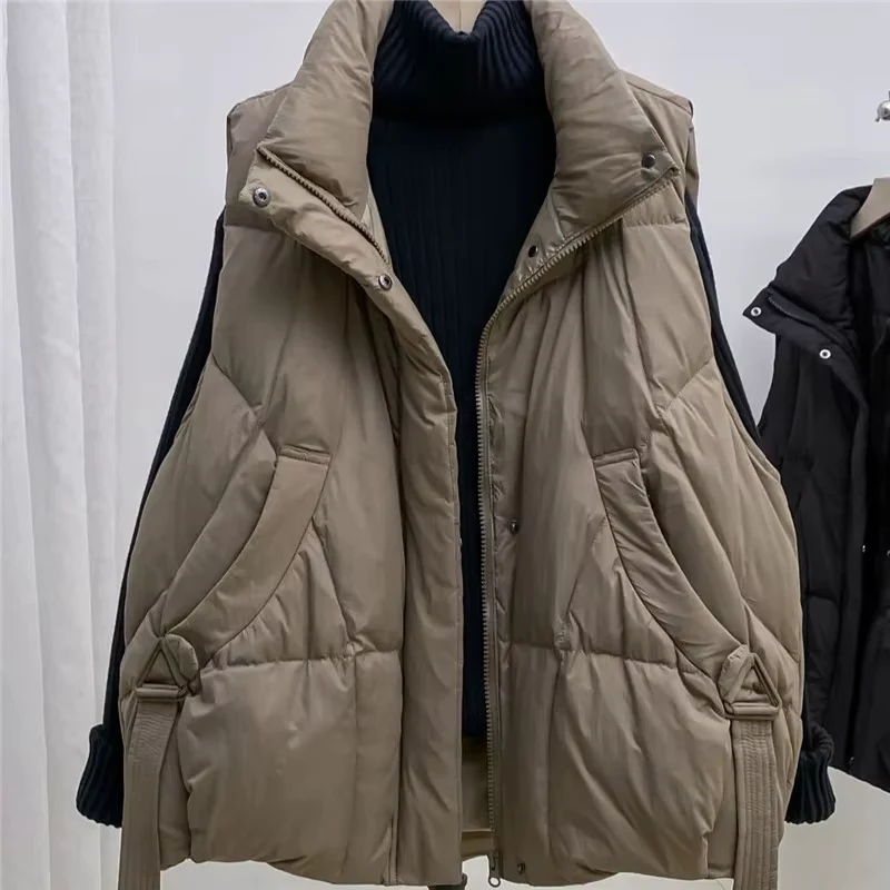 Off-season Plus Size Women's Down Cotton-padded Vest Coat 2025 Autumn Winter Female New Waistcoat Jacket Fashion Overwear