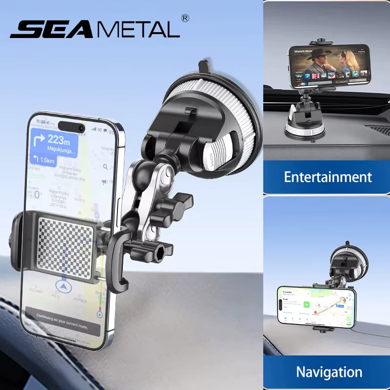 SEAMETAL Car Windshield Phone Holder Universal Suction Cup Phone Shooting Stand Car Dashboard Windshield Desk Phone Support