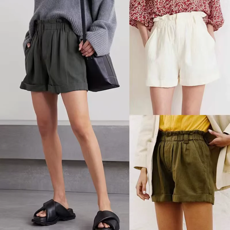 Summer Drunken Love · Cotton and Linen Bud Pants, Loose and Casual Wear Versatile Cotton and Linen Wide-brimmed Shorts Three Col