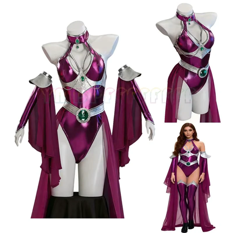 Anime Teen Titan Starfire Purple jumpsuit cosplay Halloween party costume performance Adult female costume Easter fantasy carniv