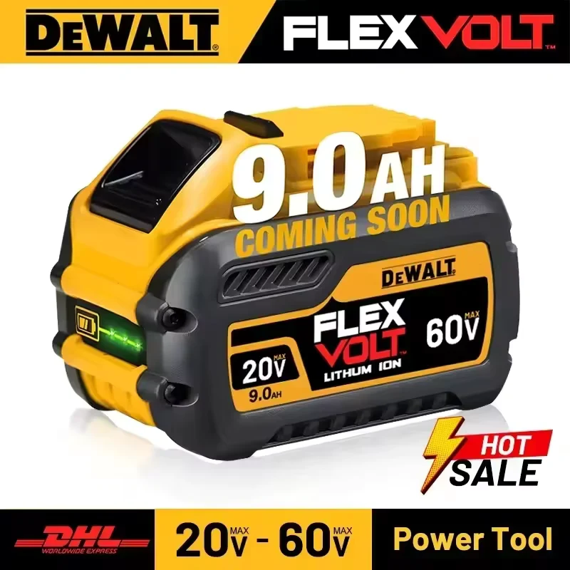 Original DeWALT 20V/60V 9Ah MAX FlexVolt Battery，for DCB606 DCB609 DCB205 DCB206 DCB182 Power Tool Replacement Battery.