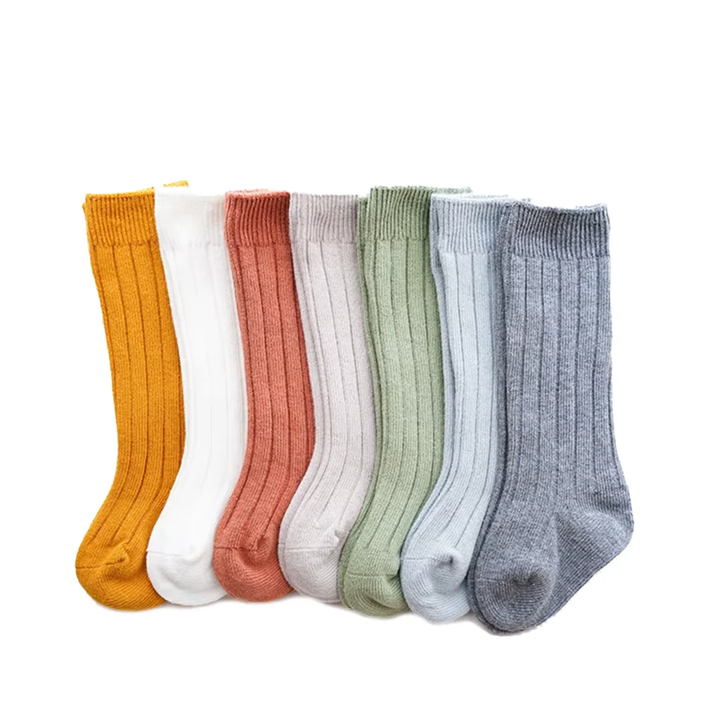 Citgeett Solid Toddler Kid Baby Girl Knee High Long Socks Bow Cotton Casual Socks Knee Sock 0-5Y