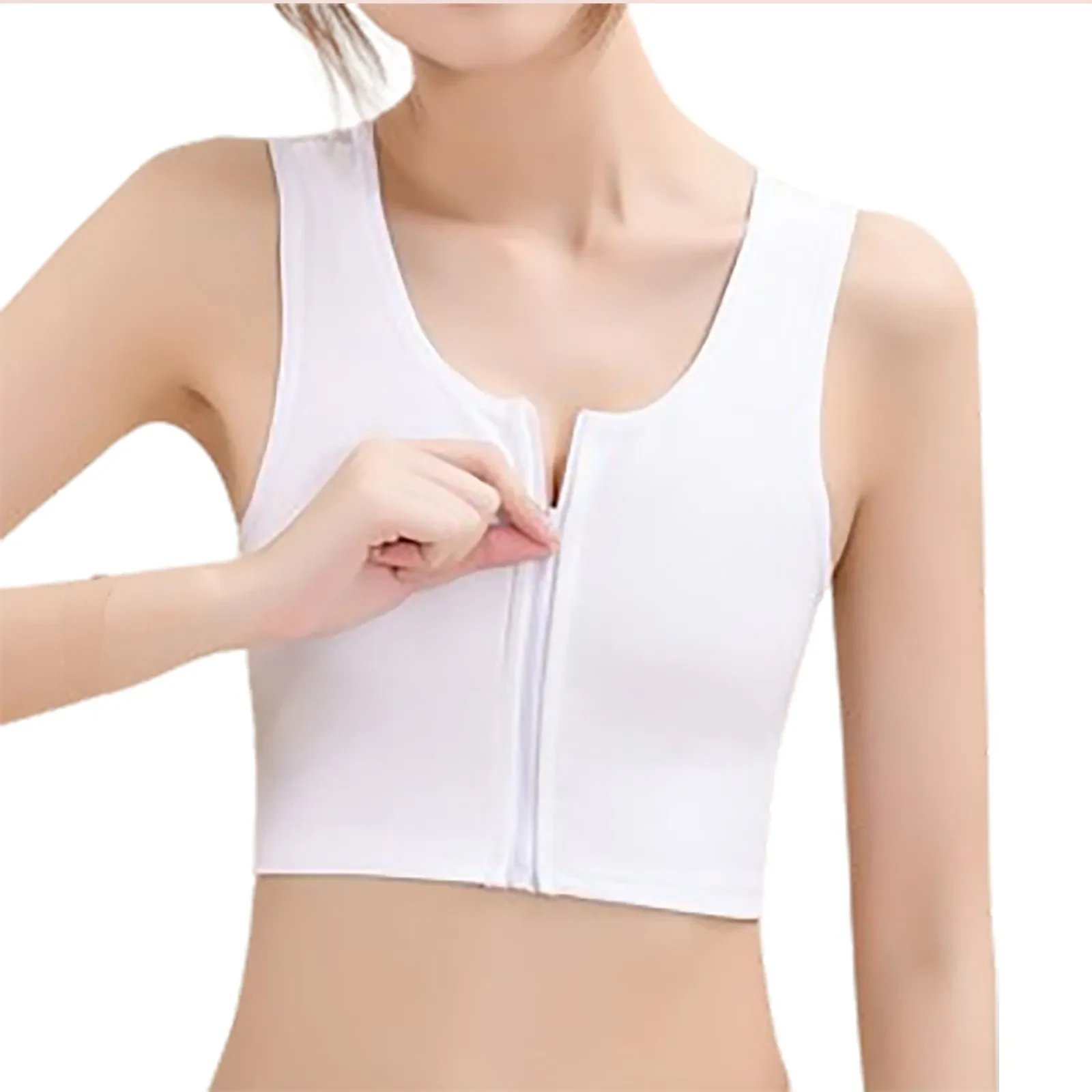 Sports Bra Corset Zipper Tight Underwear Breast Reduction Seamless Support Push Up Bras For Women No Underwire Lingerie Tops