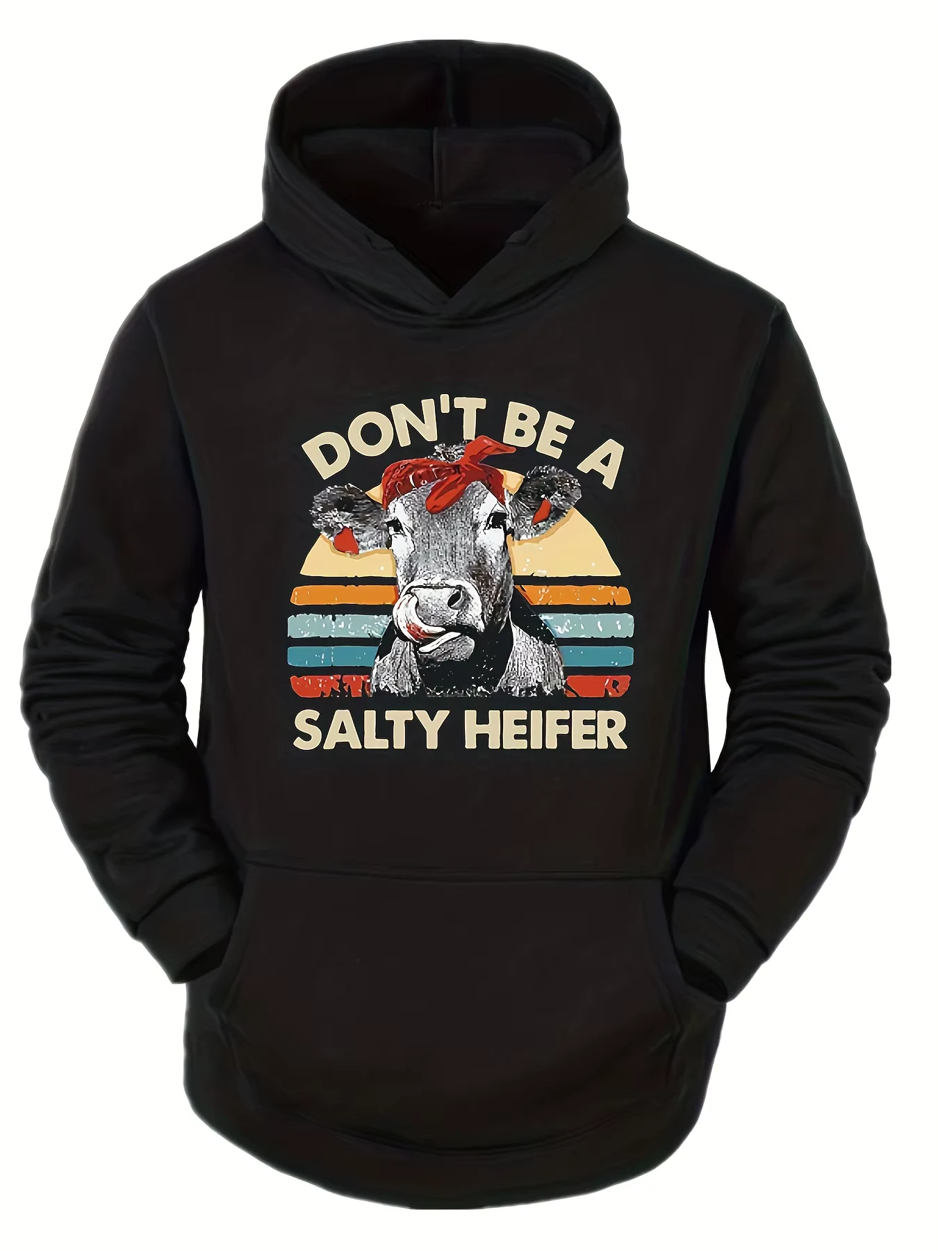 Men's Casual Print Hoodies Drawstring Oversized Hooded Pullover Sweatshirt Plus Size, PLUS SIZE