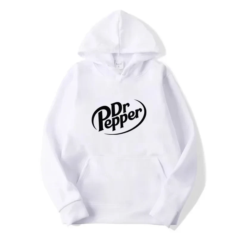2026 Autumn Warm Dr Pepper Letter Printed Hoodies Street Men Fashion Fleece Sweatshirts Casual Unisex Pullover Tops Fashion Tre