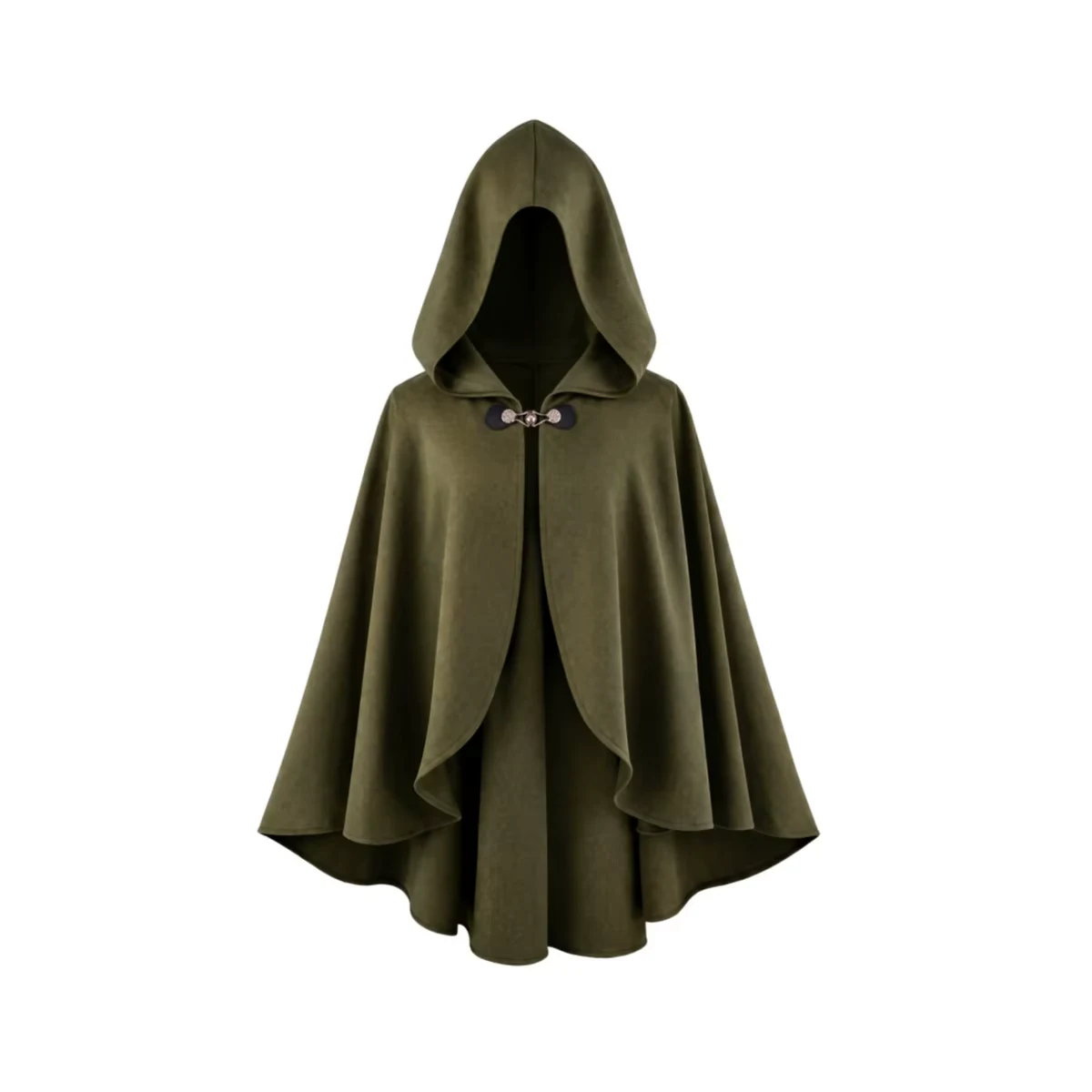 Halloween Costume Unisex Medieval Short Hooded Cape Renaissance Cloak Witch Wizard Cosplay Poncho Halloween LARP Fantasy Elf Ranger Costume Shawl
