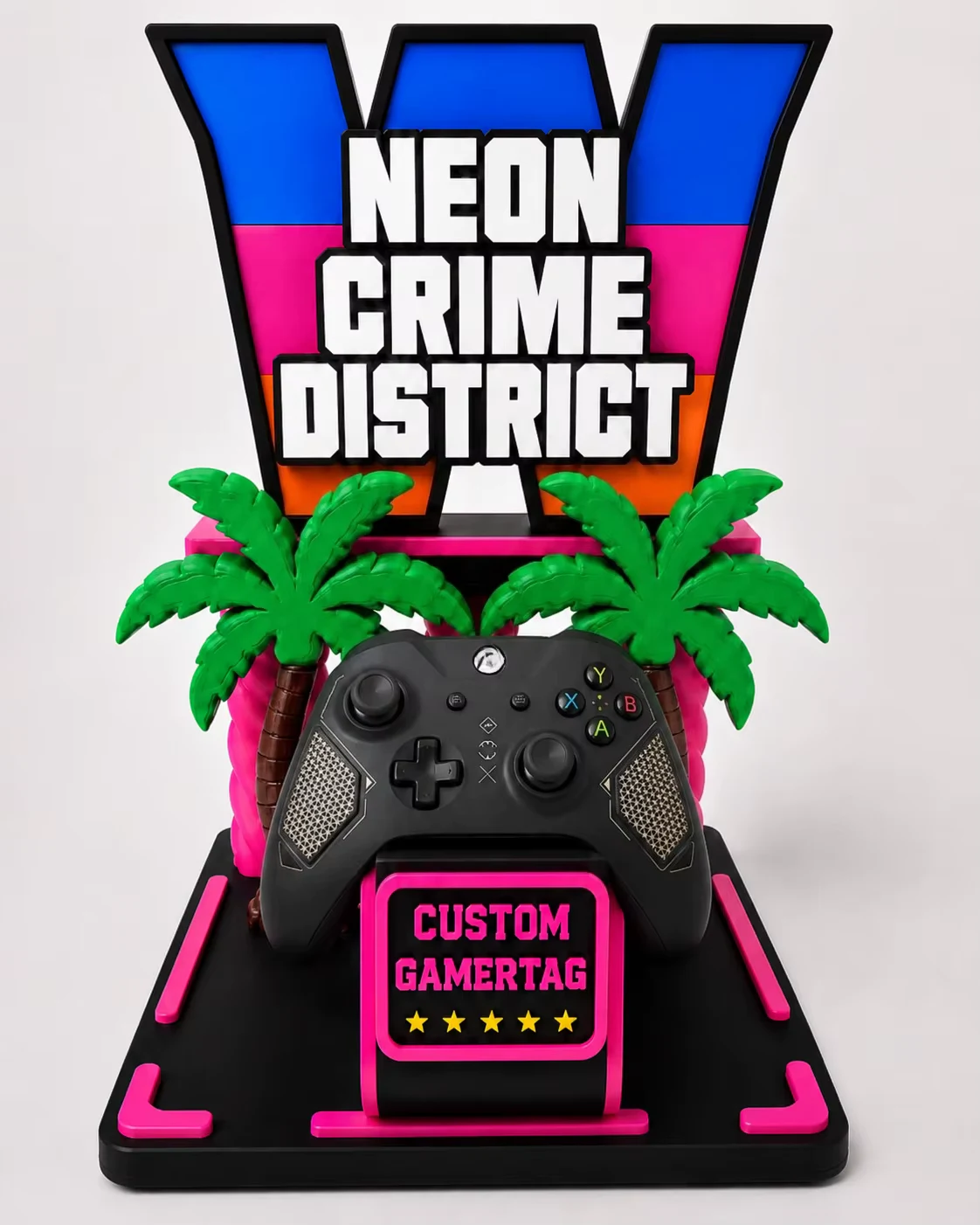 3D Printed Custom Controller Stand Gamepad Holder 2026 Action-adventure Criminal City District Rack Console Game for Xbox PS5