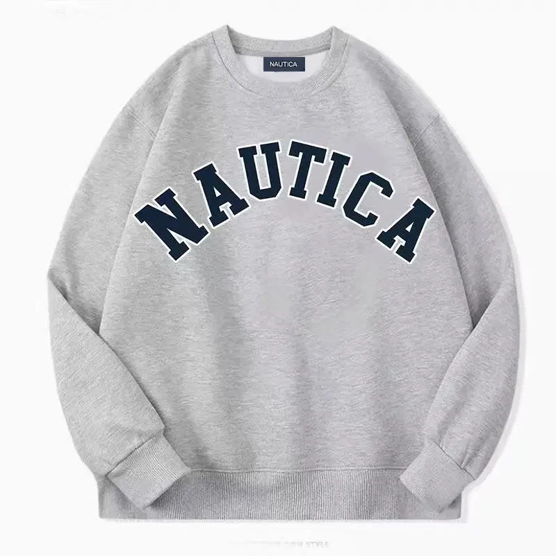 Nautica's fleece-softening warm-weather casual sportswear for both men women featuring printed designs Loose men's sweatshirt