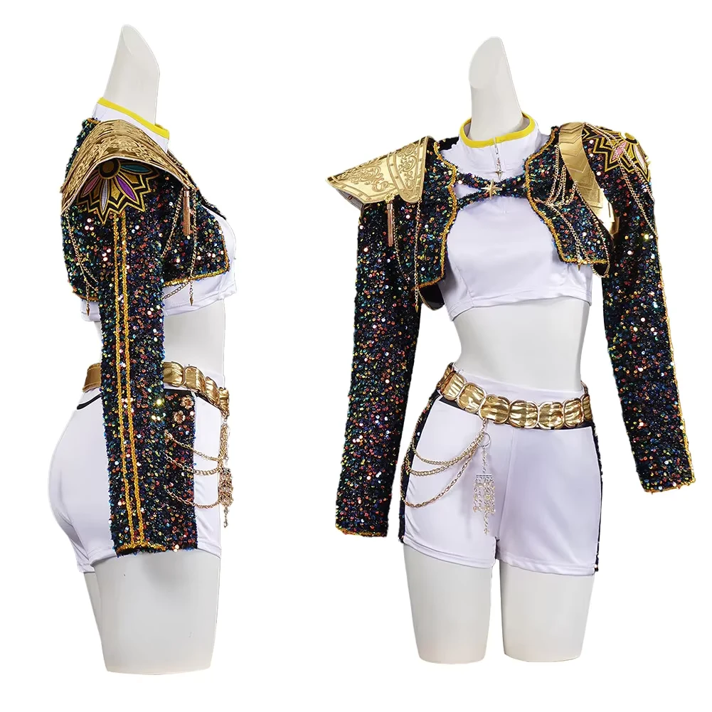Kid Girls Cosplay Kids Black Gloden Costume Chid Disguise Performance Roleplay Uniform Halloween