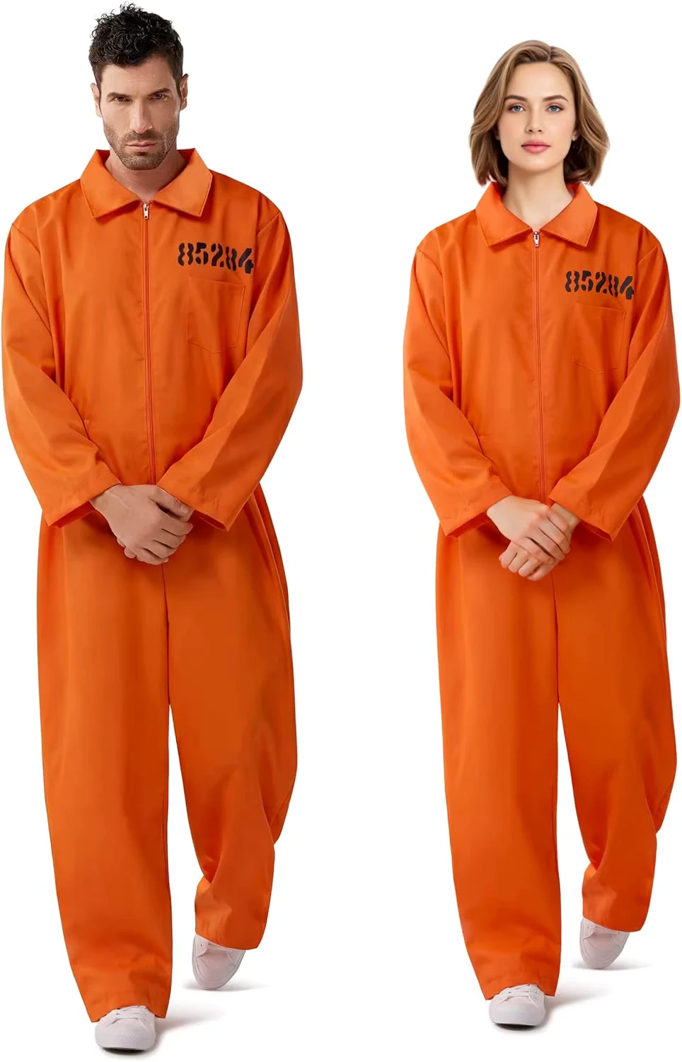 Spooktacular Creations Orange Prisoner Jumpsuit Costume Men, Orange Jumpsuit Women, Halloween Costumes Adult Unisex