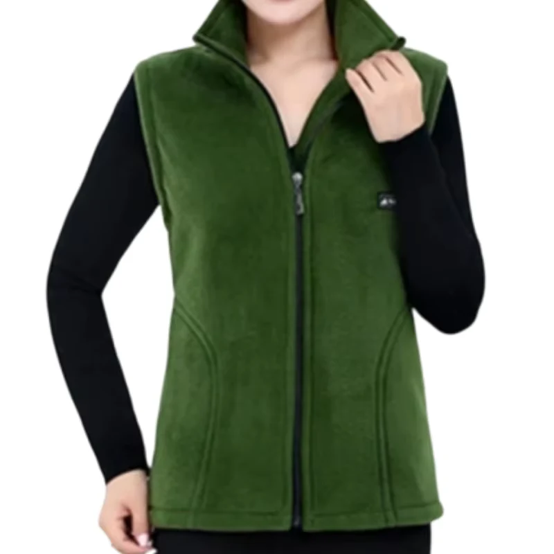 Women's Polar Fleece Sleeveless Zip-Up Vest