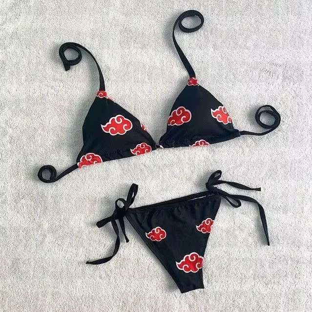 Women's Emo Punk Print Mini Bikini Set