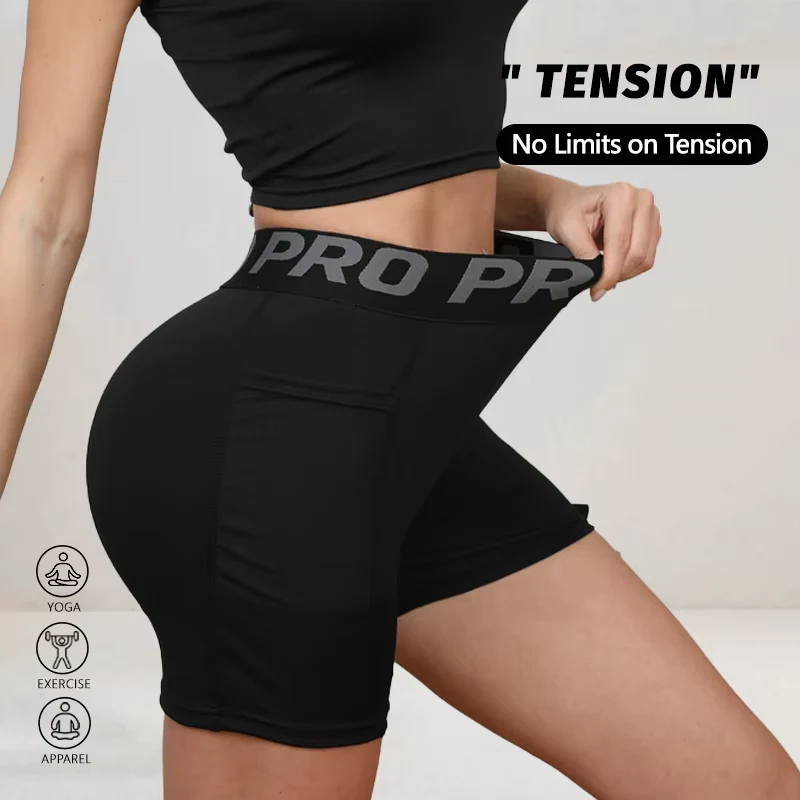 Women Leggings High Waist Letter Waistband Solid Color Sports Shorts for Breathable Quick Dry Running Gym Tennis Workout Shorts